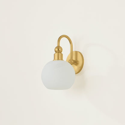 Mitzi by Hudson Valley Lighting Jerica 1-Light Vanity Light in Aged Brass, detail view 4