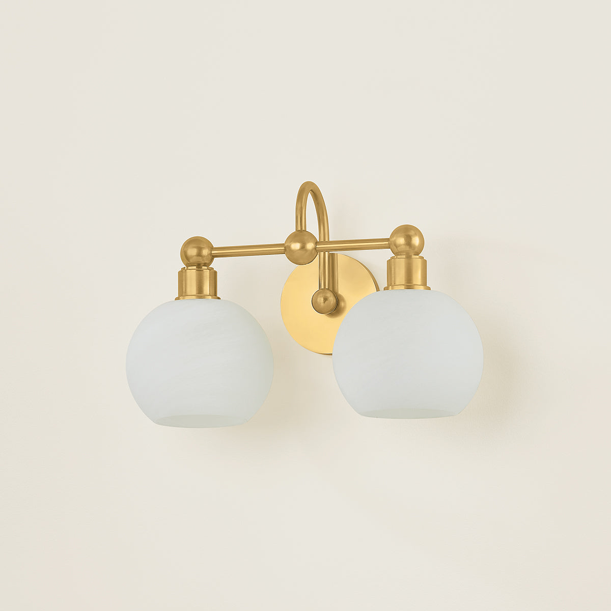 Mitzi by Hudson Valley Lighting Jerica 2-Light Vanity Light in Aged Brass, detail view 4