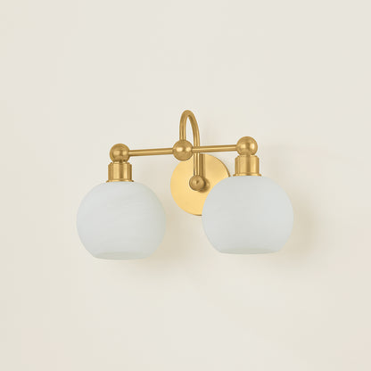 Mitzi by Hudson Valley Lighting Jerica 2-Light Vanity Light in Aged Brass, detail view 4