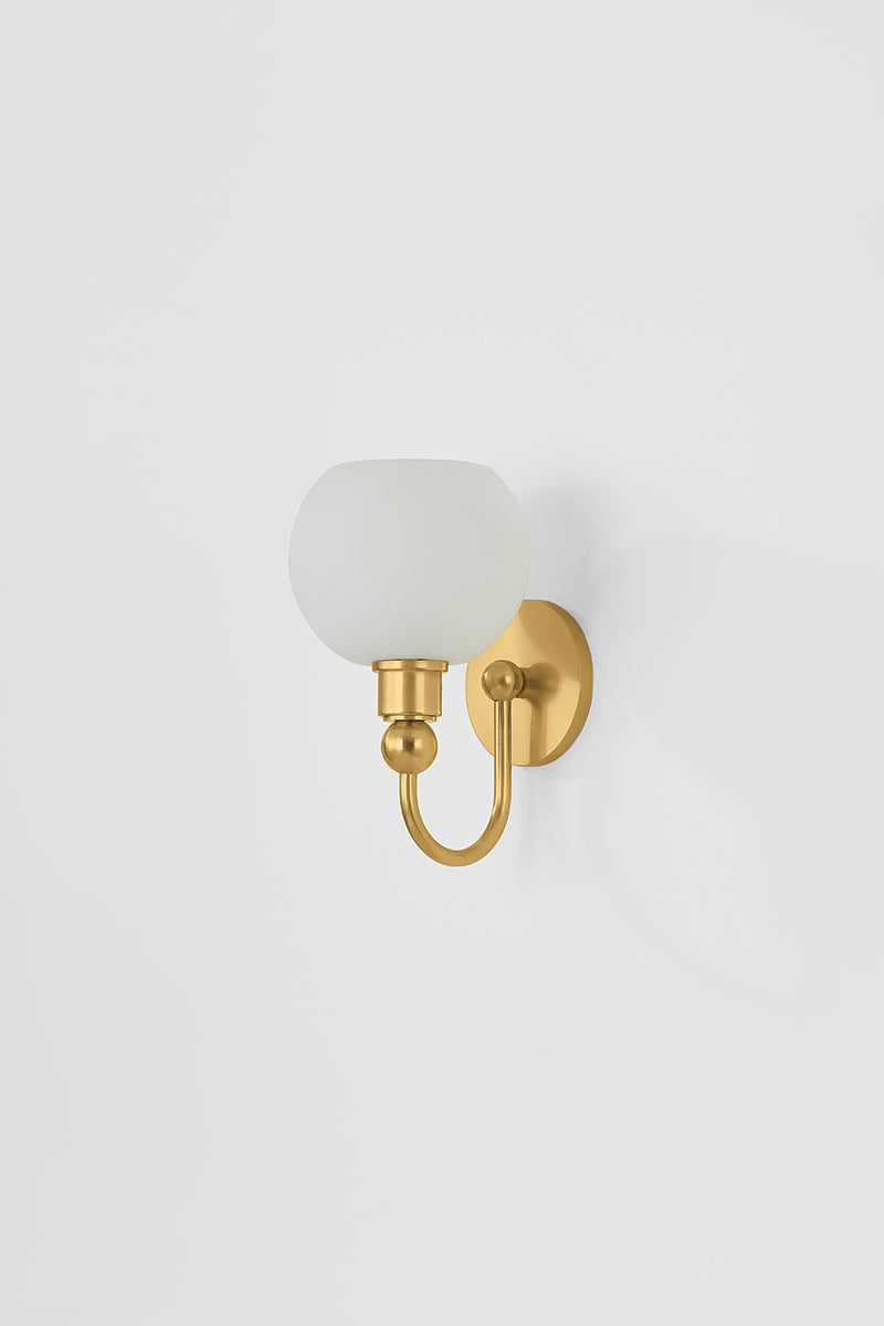 Mitzi by Hudson Valley Lighting Jerica 1-Light Vanity Light in Aged Brass, detail view 5