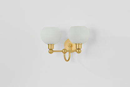 Mitzi by Hudson Valley Lighting Jerica 2-Light Vanity Light in Aged Brass, detail view 5
