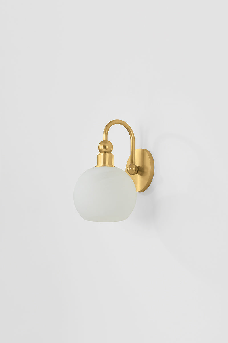 Mitzi by Hudson Valley Lighting Jerica 1-Light Vanity Light in Aged Brass, detail view 6