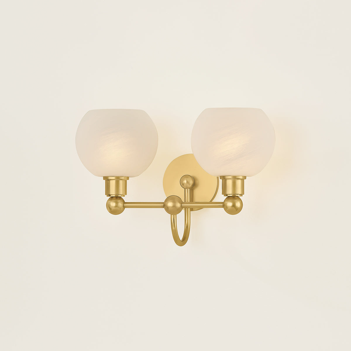 Mitzi by Hudson Valley Lighting Jerica 2-Light Vanity Light in Aged Brass, detail view 7