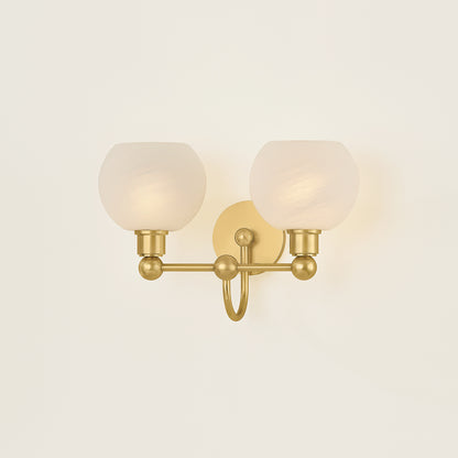 Mitzi by Hudson Valley Lighting Jerica 2-Light Vanity Light in Aged Brass, detail view 7