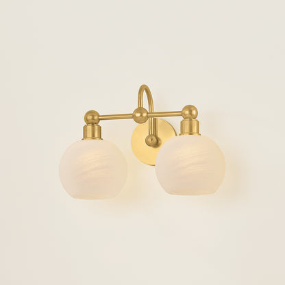 Mitzi by Hudson Valley Lighting Jerica 2-Light Vanity Light in Aged Brass, detail view 8