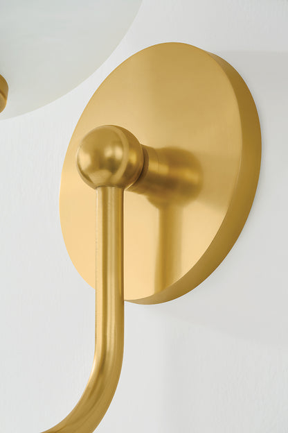 Mitzi by Hudson Valley Lighting Jerica 1-Light Vanity Light in Aged Brass, detail view 9