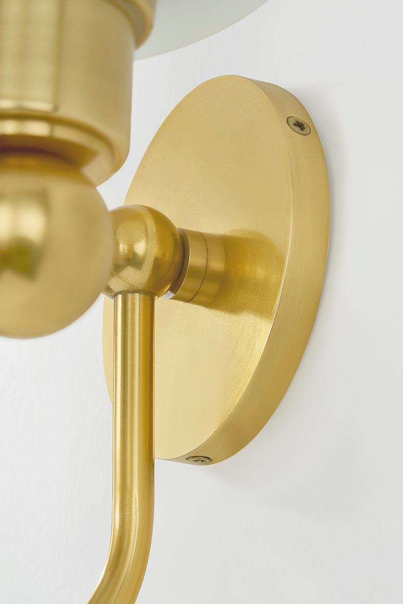 Mitzi by Hudson Valley Lighting Jerica 2-Light Vanity Light in Aged Brass, detail view 9