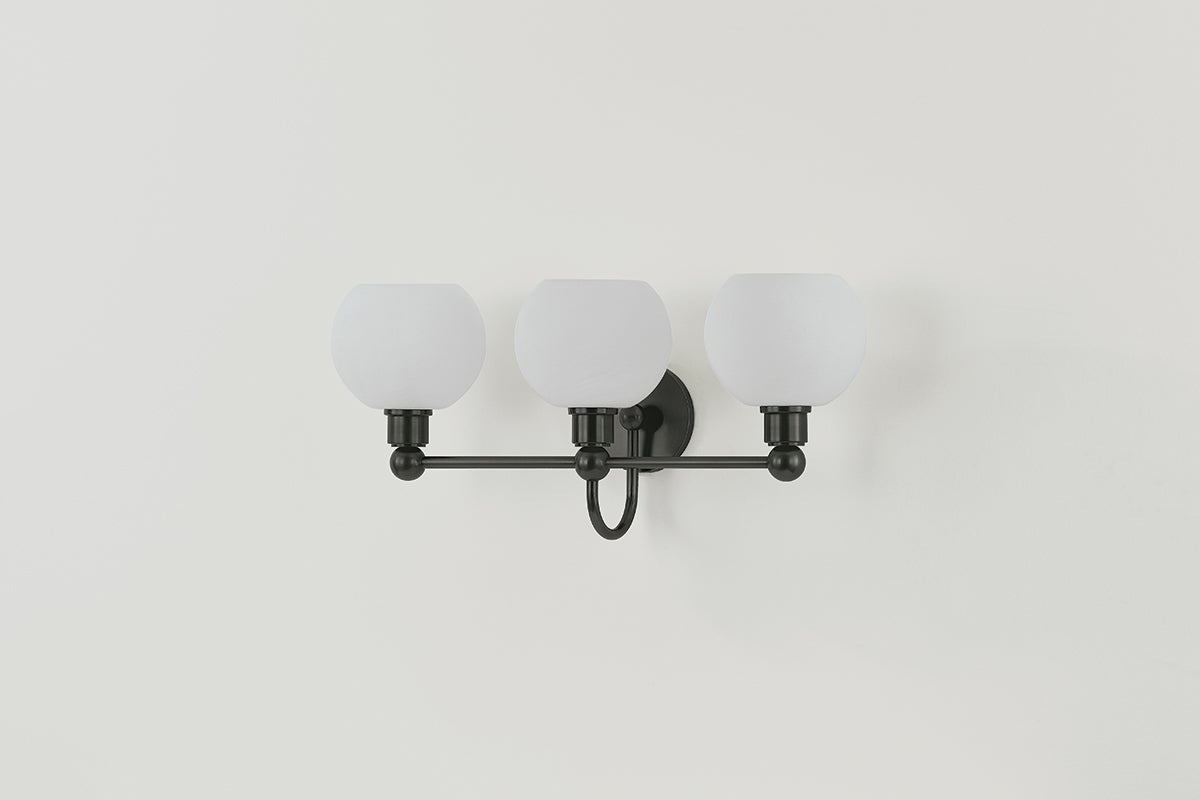 Mitzi by Hudson Valley Lighting Jerica 3-Light Vanity Light in Old Bronze, detail view 5