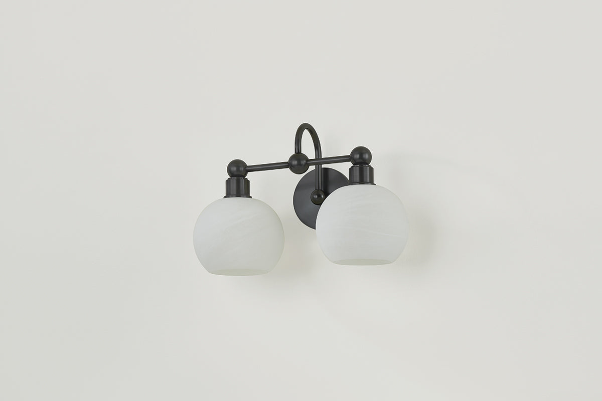 Mitzi by Hudson Valley Lighting Jerica 2-Light Vanity Light in Old Bronze, detail view 6