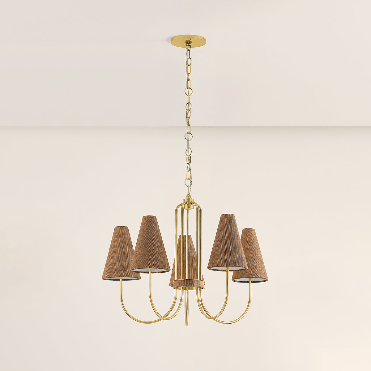 Mitzi by Hudson Valley Lighting Jessel Chandelier in Aged Brass, detail view 2