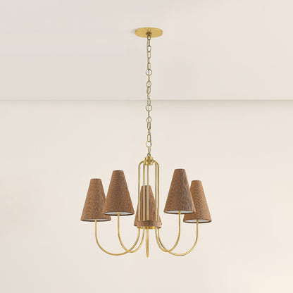 Mitzi by Hudson Valley Lighting Jessel Chandelier in Aged Brass, detail view 2