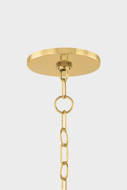Mitzi by Hudson Valley Lighting Jessel Chandelier in Aged Brass, detail view 3