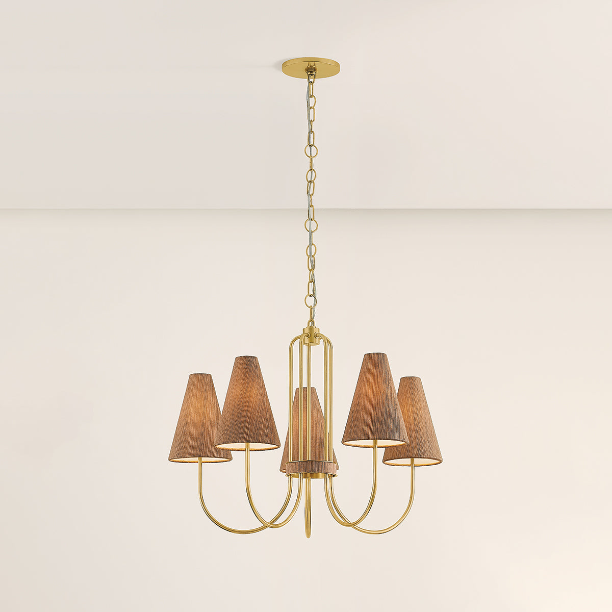 Mitzi by Hudson Valley Lighting Jessel Chandelier in Aged Brass, detail view 4