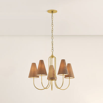 Mitzi by Hudson Valley Lighting Jessel Chandelier in Aged Brass, detail view 4