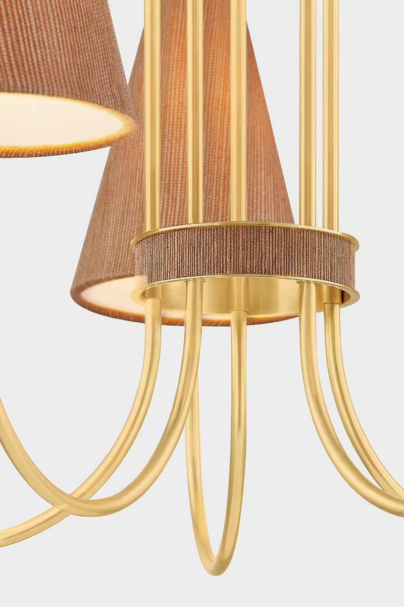 Mitzi by Hudson Valley Lighting Jessel Chandelier in Aged Brass, detail view 5