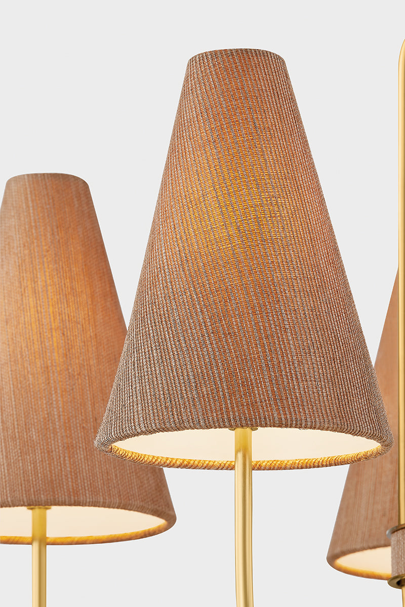 Mitzi by Hudson Valley Lighting Jessel Chandelier in Aged Brass, detail view 6