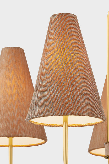 Mitzi by Hudson Valley Lighting Jessel Chandelier in Aged Brass, detail view 6