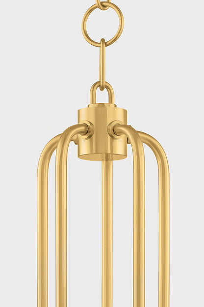 Mitzi by Hudson Valley Lighting Jessel Chandelier in Aged Brass, detail view 7