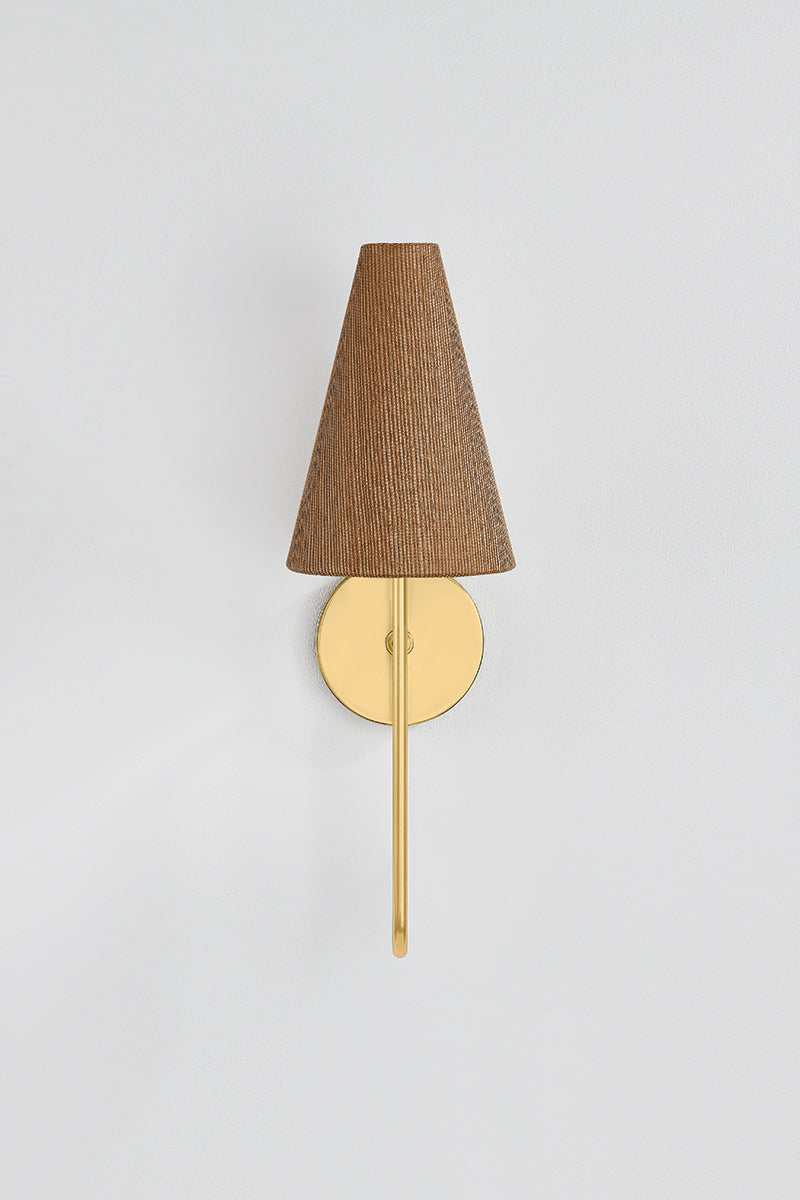 Mitzi by Hudson Valley Lighting Jessel Wall Sconce in Aged Brass, detail view 1