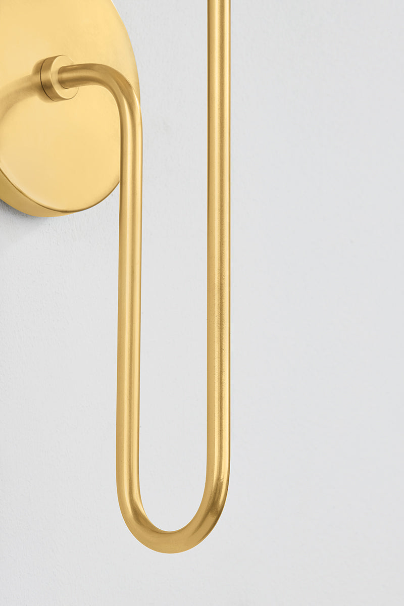 Mitzi by Hudson Valley Lighting Jessel Wall Sconce in Aged Brass, detail view 5