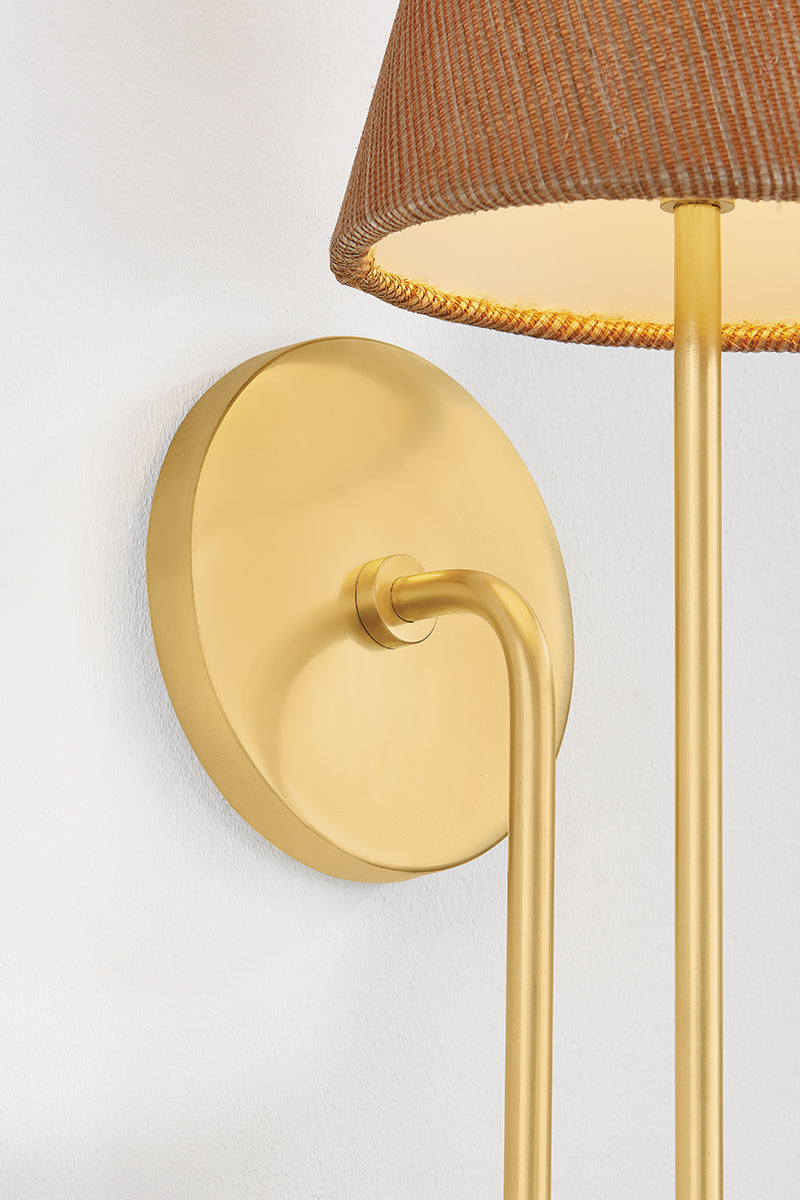 Mitzi by Hudson Valley Lighting Jessel Wall Sconce in Aged Brass, detail view 6