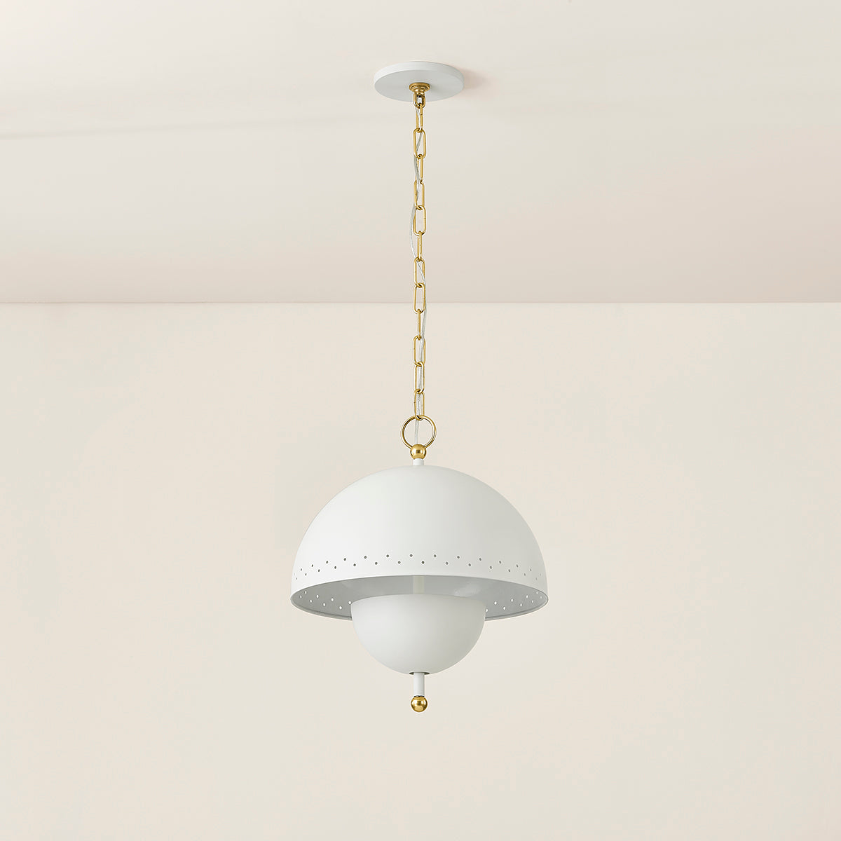 Mitzi by Hudson Valley Lighting Jojo Pendant in Aged Brass / Soft White, detail view 2