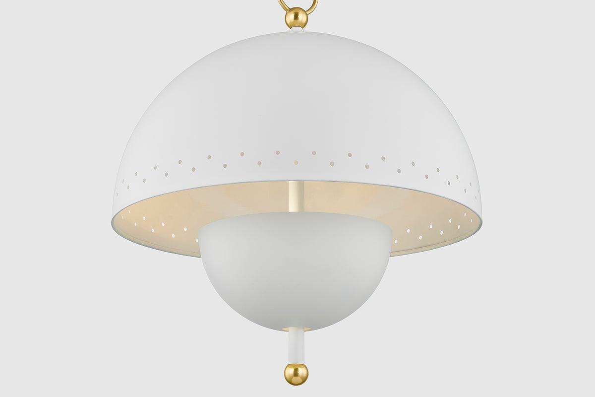 Mitzi by Hudson Valley Lighting Jojo Pendant in Aged Brass / Soft White, detail view 3