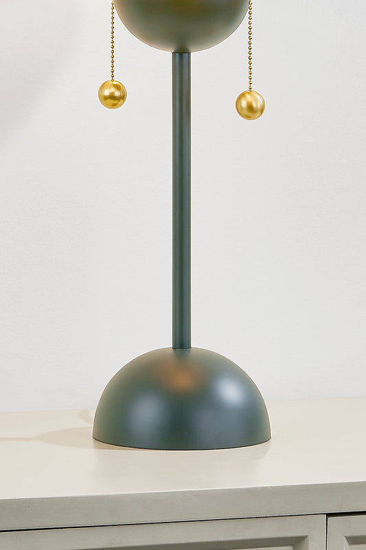 Mitzi by Hudson Valley Lighting Jojo Table Lamp in Aged Brass / Soft Studio Green, detail view 1