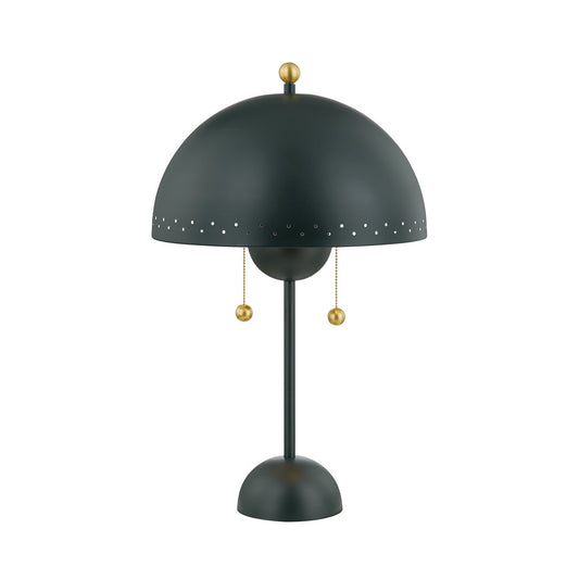 Mitzi by Hudson Valley Lighting Jojo Table Lamp in Aged Brass / Soft Studio Green