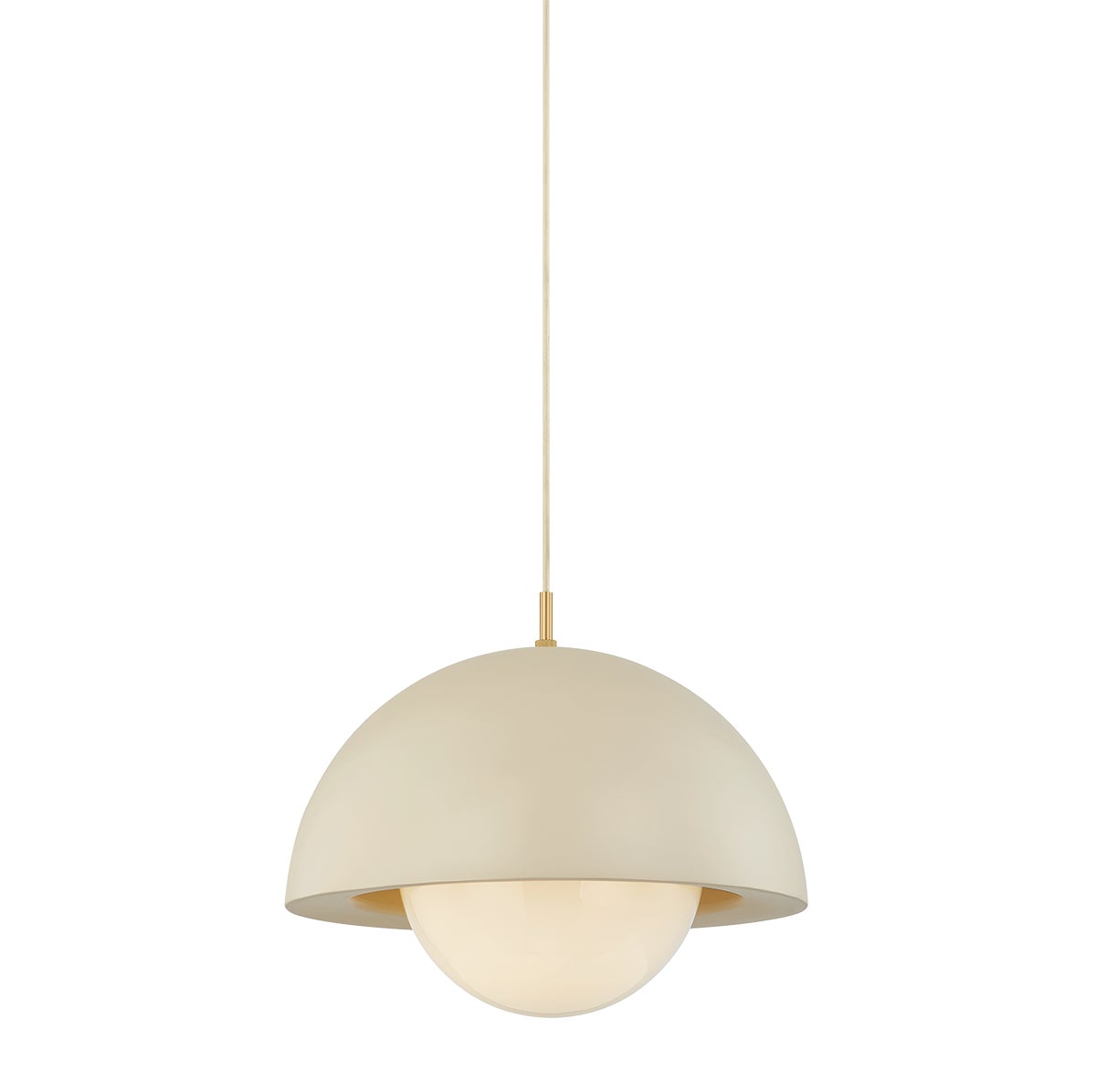 Mitzi by Hudson Valley Lighting Jolene 1-Light 18.5" Pendant in Aged Brass / Textured Bisque