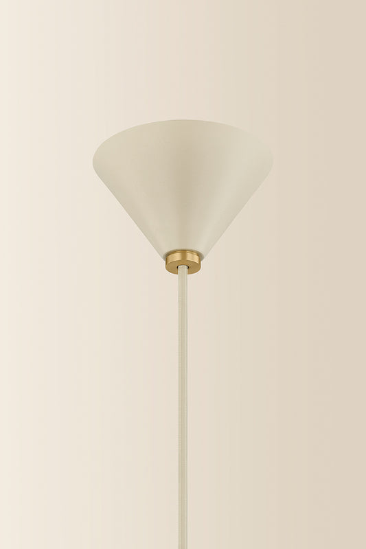 Mitzi by Hudson Valley Lighting Jolene 1-Light 13" Pendant in Aged Brass / Textured Bisque, detail view 1