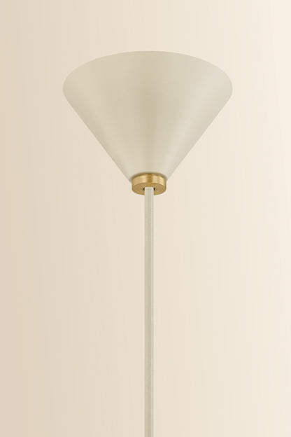 Mitzi by Hudson Valley Lighting Jolene 1-Light 18.5" Pendant in Aged Brass / Textured Bisque, detail view 1