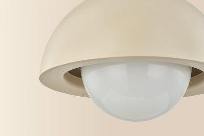 Mitzi by Hudson Valley Lighting Jolene 1-Light 18.5" Pendant in Aged Brass / Textured Bisque, detail view 5
