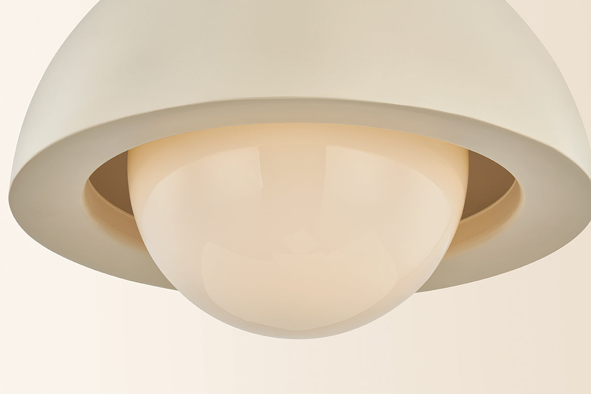Mitzi by Hudson Valley Lighting Jolene 1-Light 18.5" Pendant in Aged Brass / Textured Bisque, detail view 6