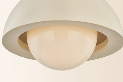 Mitzi by Hudson Valley Lighting Jolene 1-Light 18.5" Pendant in Aged Brass / Textured Bisque, detail view 6