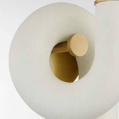 Mitzi by Hudson Valley Lighting Jolie Plug-In Wall Sconce in Aged Brass / Textured Cream, detail view 1