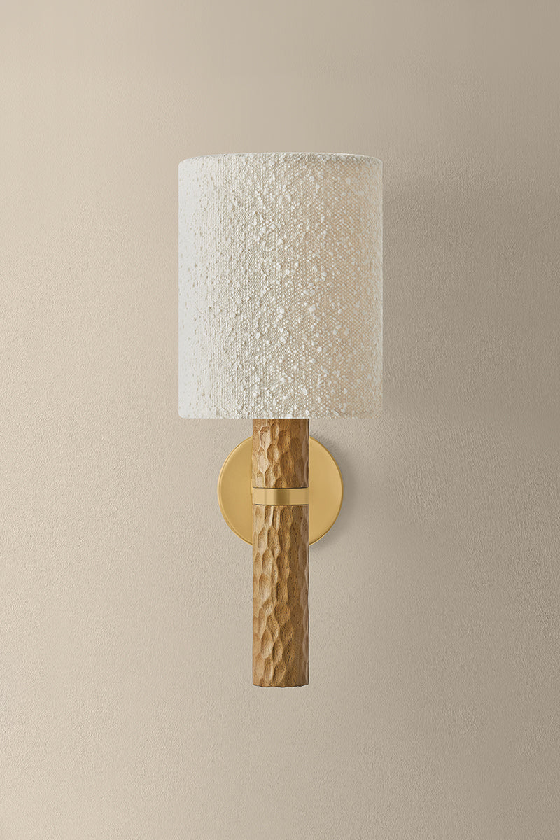 Mitzi by Hudson Valley Lighting Jones Wall Sconce in Aged Brass, detail view 1