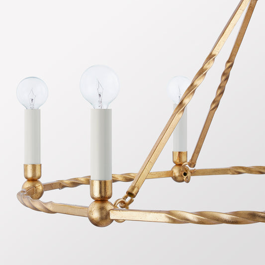 Mitzi by Hudson Valley Lighting Josephine Chandelier in Vintage Gold Leaf, detail view 1