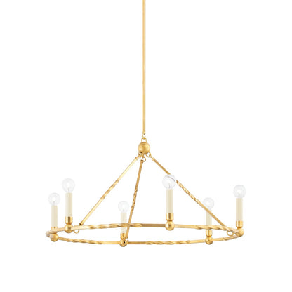 Mitzi by Hudson Valley Lighting Josephine Chandelier in Vintage Gold Leaf