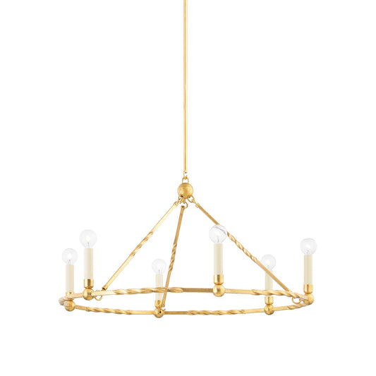 Mitzi by Hudson Valley Lighting Josephine Chandelier in Vintage Gold Leaf