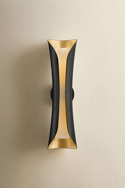 Mitzi by Hudson Valley Lighting Josie Large Wall Sconce in Gold Leaf / Black, detail view 1