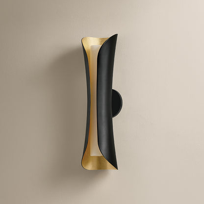 Mitzi by Hudson Valley Lighting Josie Large Wall Sconce in Gold Leaf / Black, detail view 2