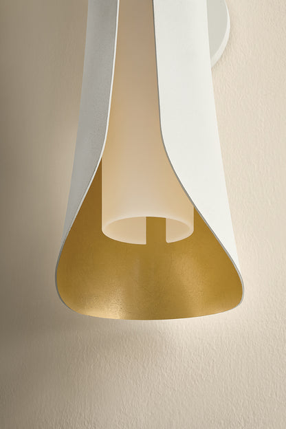 Mitzi by Hudson Valley Lighting Josie Large Wall Sconce in Gold Leaf / White, detail view 3
