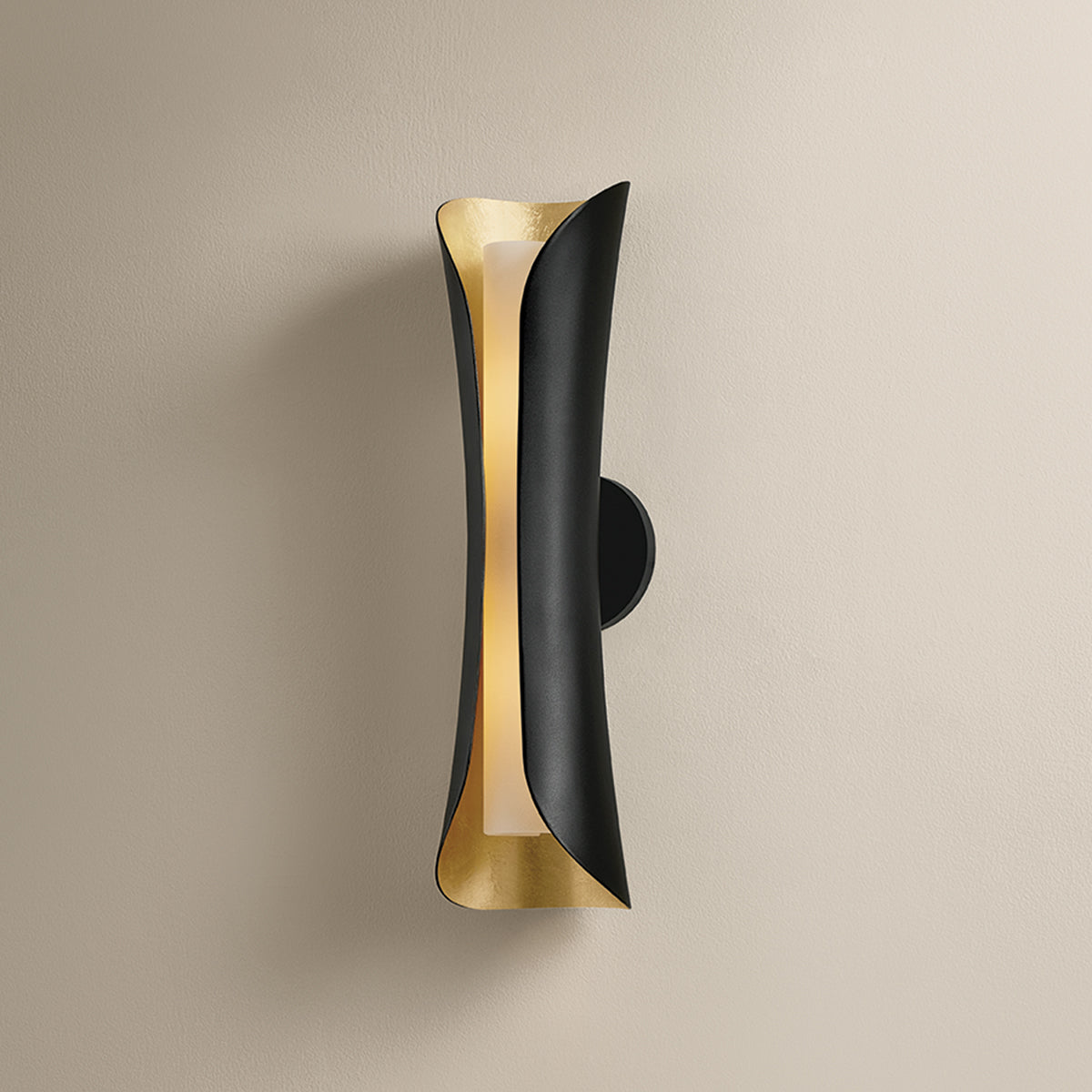 Mitzi by Hudson Valley Lighting Josie Large Wall Sconce in Gold Leaf / Black, detail view 4