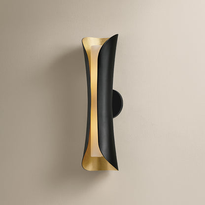 Mitzi by Hudson Valley Lighting Josie Large Wall Sconce in Gold Leaf / Black, detail view 4