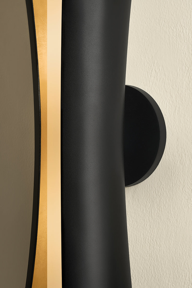 Mitzi by Hudson Valley Lighting Josie Large Wall Sconce in Gold Leaf / Black, detail view 5