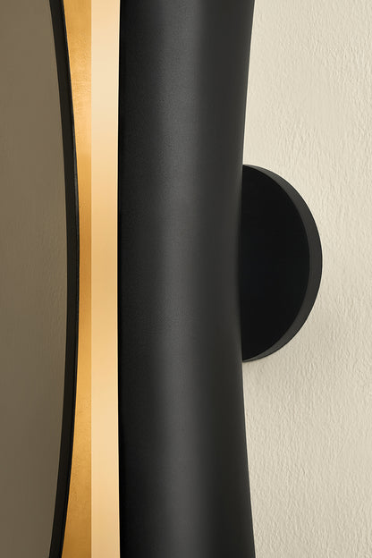 Mitzi by Hudson Valley Lighting Josie Large Wall Sconce in Gold Leaf / Black, detail view 5