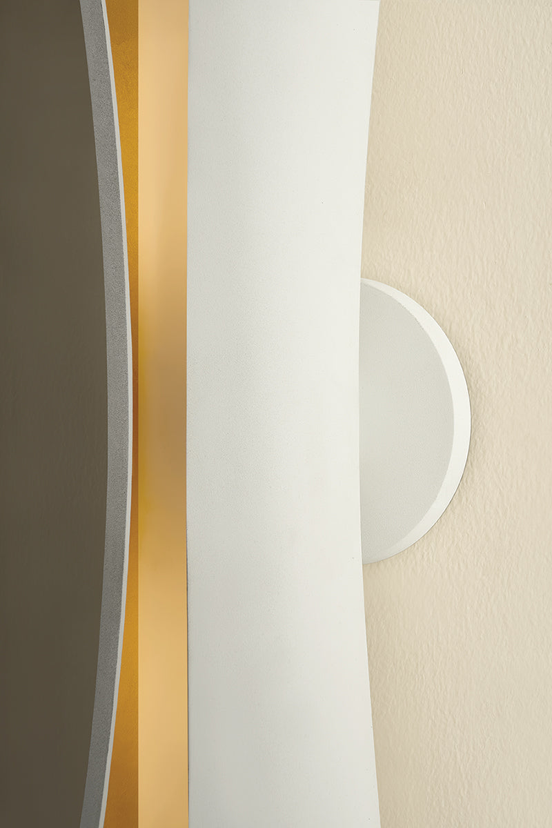 Mitzi by Hudson Valley Lighting Josie Large Wall Sconce in Gold Leaf / White, detail view 5