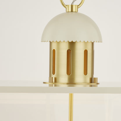 Mitzi by Hudson Valley Lighting June Large Lantern in Aged Brass, detail view 1