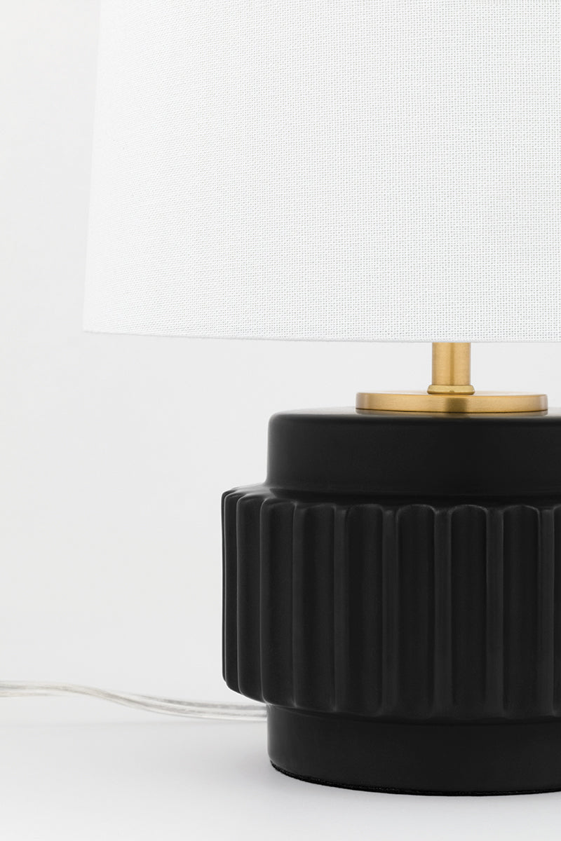 Mitzi by Hudson Valley Lighting Kalani Table Lamp in Matte Black, detail view 1